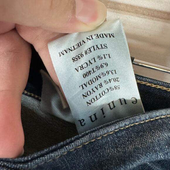 Eunina Jeans Medium Wash Mid Rise Skinny Ankle Length Jeans Size 5 - Picture 7 of 10